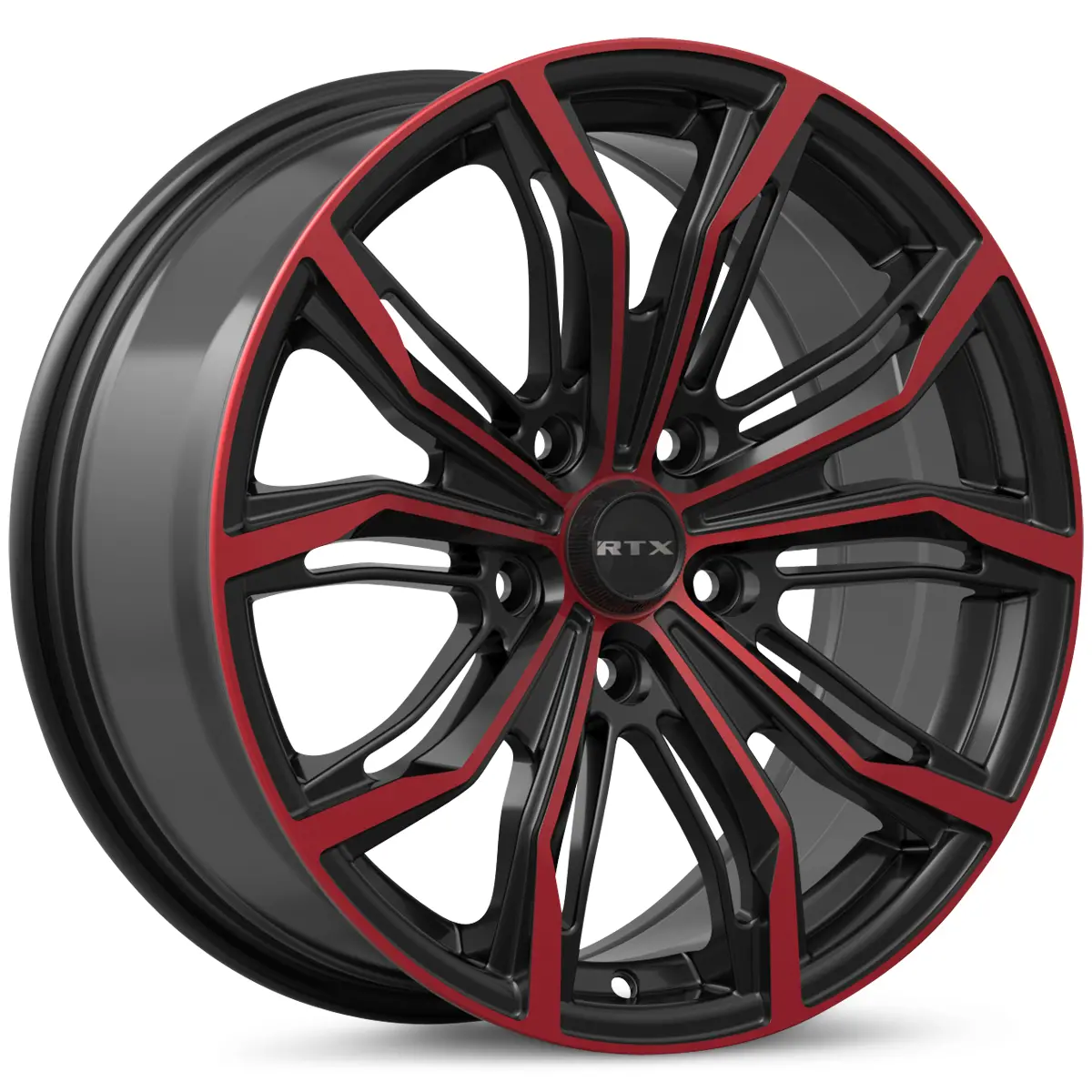 18X8 Alloy Wheel - Rtx Black Widow 083259 Black Machined Red , With 5X114.3 Bolt Pattern , 42.0 Offset , 73.1 Hubbore For Nissan Kicks 1