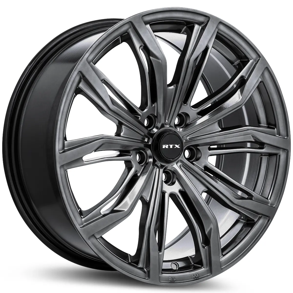18X8 Alloy Wheel - Rtx Black Widow 083260 Hyper Black , With 5X114.3 Bolt Pattern , 42.0 Offset , 73.1 Hubbore Lexus Es300h Luxury Fwd 1