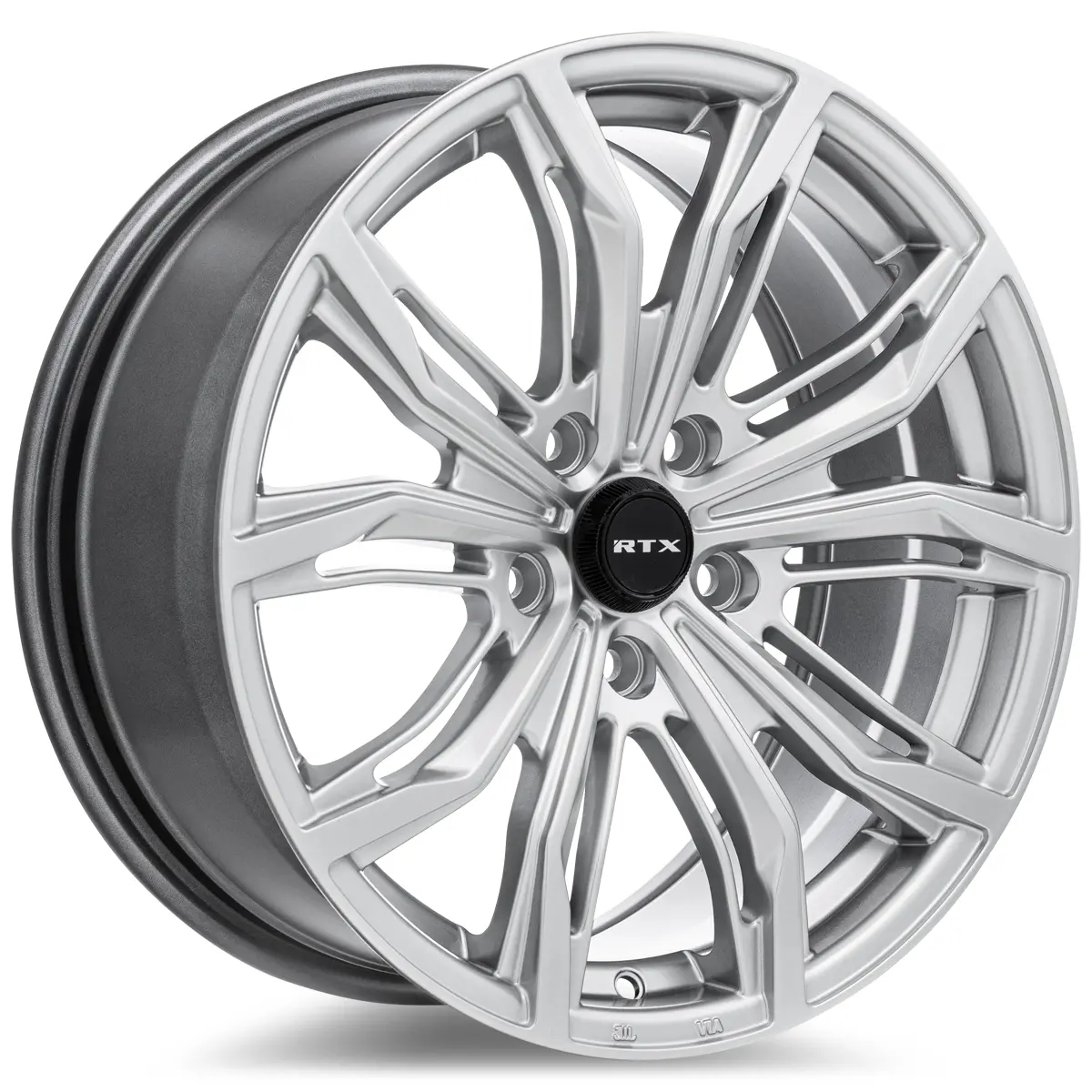 17X7.5 Alloy Wheel - Rtx Black Widow 083254 Hyper Silver , With 5X114.3 Bolt Pattern , 42.0 Offset , 73.1 Hubbore 1