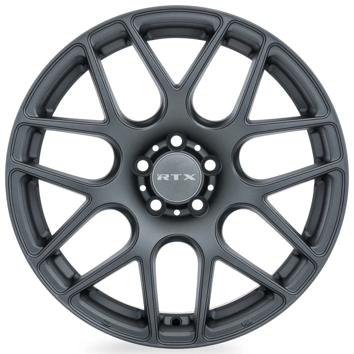 18X8 Alloy Wheel - Rtx Envy 082787 Matte Gunmetal , With 5X114.3 Bolt Pattern , 38.0 Offset , 73.1 Hubbore For Hyundai Elantra Coupe 2