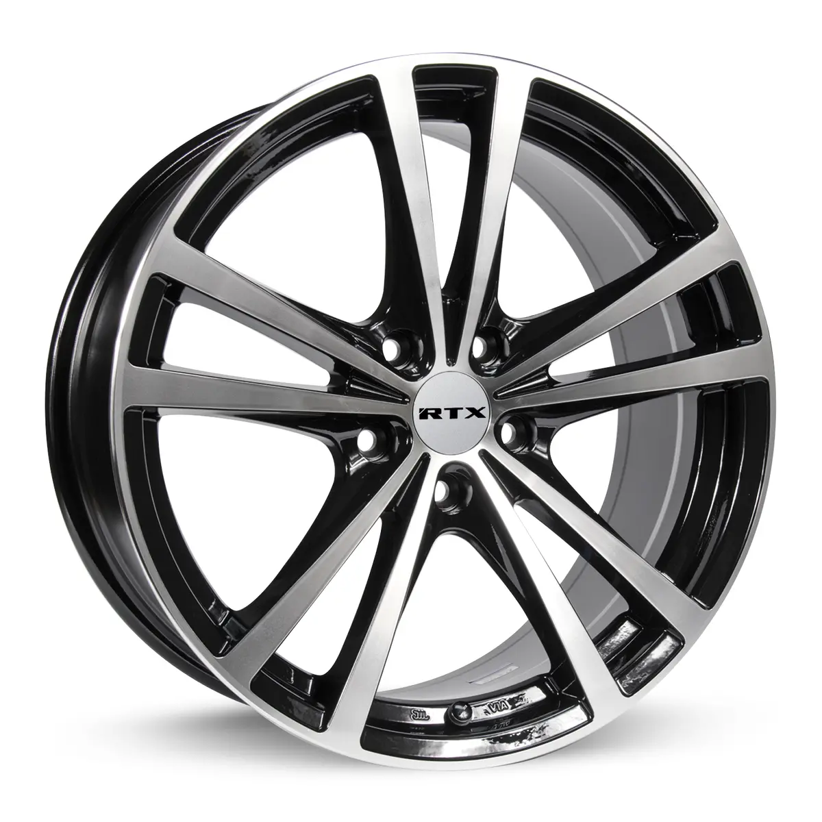 15X6.5 Alloy Wheel - Rtx Force 081223 Black Machined , With 5X114.3 Bolt Pattern , 45.0 Offset , 73.1 Hubbore For Chevrolet Classic 1