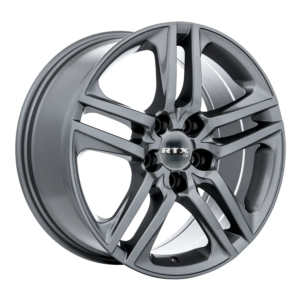 17X8 Alloy Wheel - Rtx Kita 507415 Gunmetal , With 5X114.3 Bolt Pattern , 45.0 Offset , 64.1 Hubbore 1