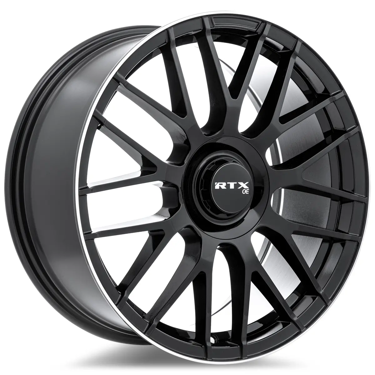 RTX MB01 20x8.5 Gloss Black Machined Lip Alloy Wheel – 5x112, ET38, CB66.6 – Compatible with Mercedes C-Class (2008–2024), Audi A4 (2009–2024), and VW Passat (2012–2024)
