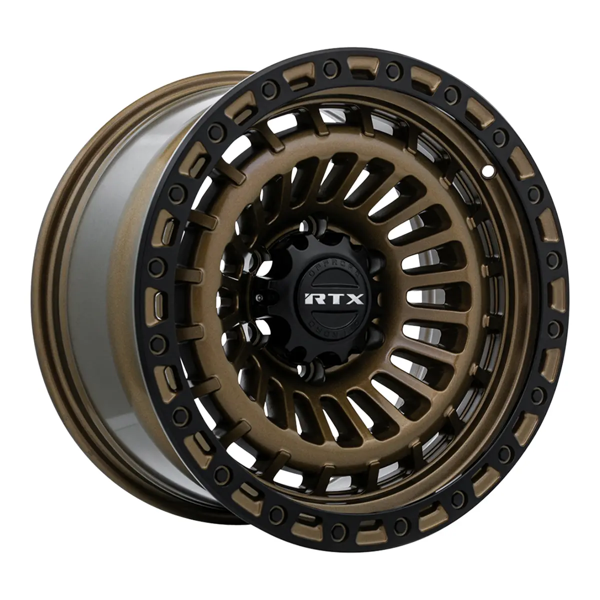 18X9 Alloy Wheel - Rtx Moab 083099 Bronze With Satin Black Lip , With 6X139.7 Bolt Pattern , 0.0 Offset , 106.1 Hubbore   For Toyota Tacoma 2022-2023 1