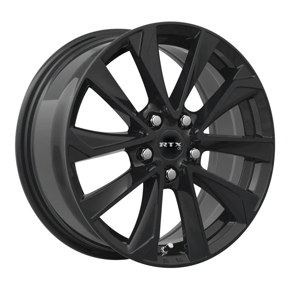 17X7.5 Alloy Wheel - Rtx Noda 082872 Gloss Black , With 5X114.3 Bolt Pattern , 40.0 Offset , 60.1 Hubbore For 2007-2018 Lexus Gs450h 1