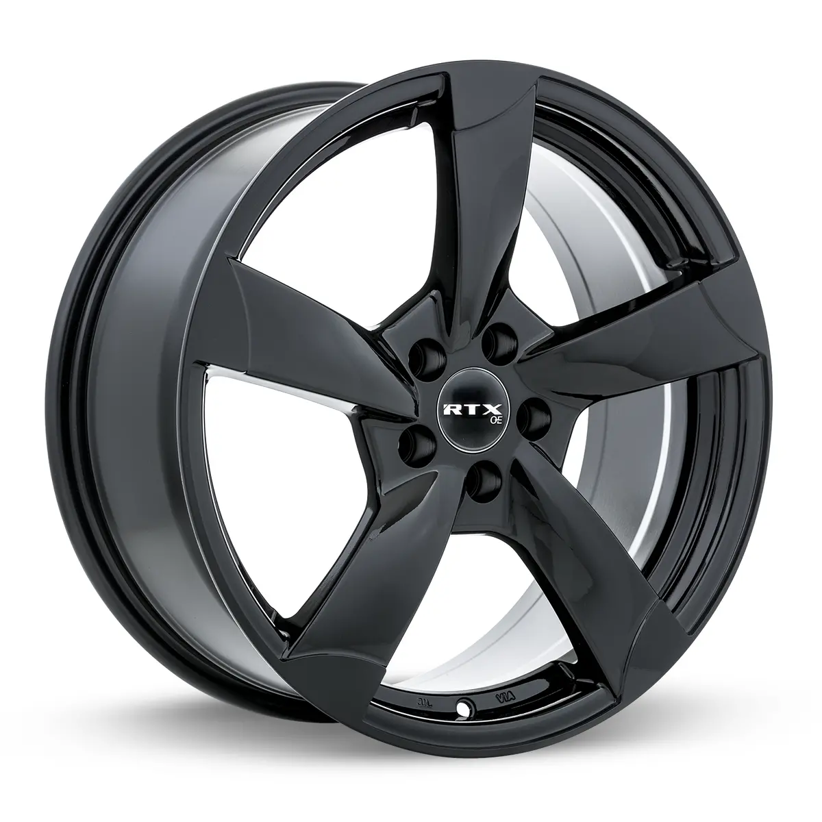 17x7.5-inch Gloss Black RTX OE RS II Alloy Wheel – 5x112 Bolt Pattern, ET35 Offset, 66.6mm Centerbore – Compatible with Audi A3 (2015–2024), VW Golf (2015–2024), and Mercedes-Benz CLA (2014–2022)