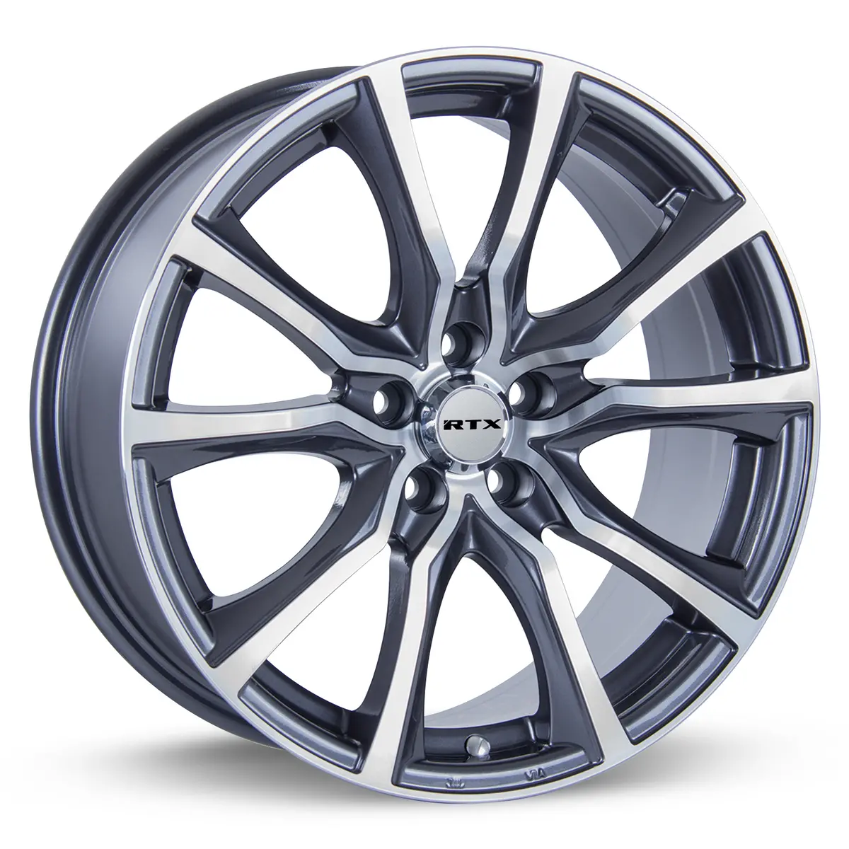 18X8 Premium Alloy Wheel – Rtx Contour Gunmetal Machined – 5X108 Et42 Cb63.4 – Fits Ford Fusion 2013–2020, Ford Edge 2015–2024, Volvo Xc60 2010–2017 1