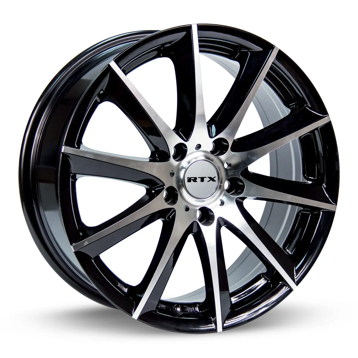 15X6.5 Alloy Wheel - Rtx Dynamo 081338 Black Machined , With 4X100 Bolt Pattern , 38.0 Offset , 73.1 Hubbore  For  Nissan Versa 2013-2021 1
