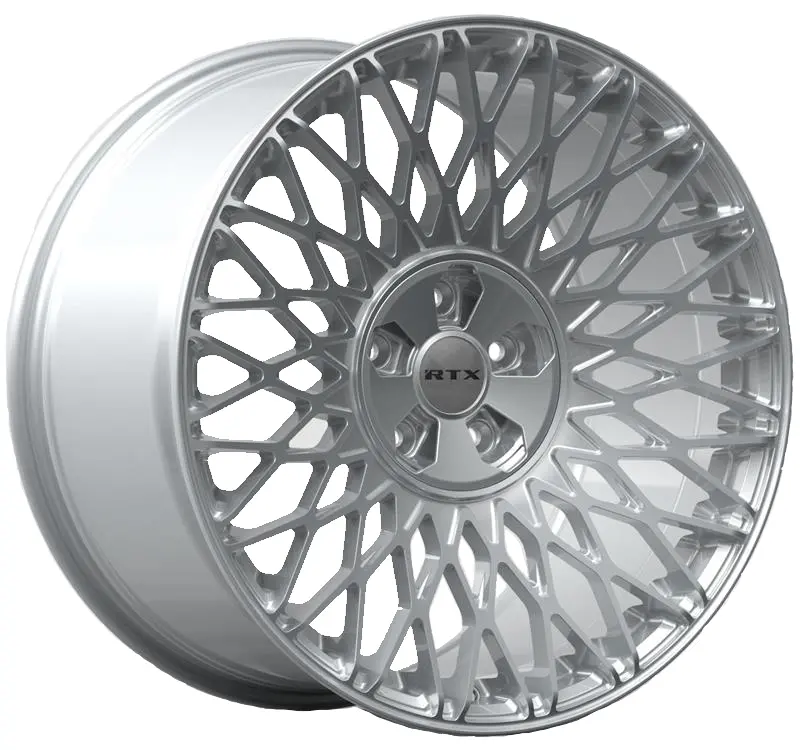 18X8 Hyper Silver Wheel – Rtx Mesh 083403 – 5X108/5X114.3 Et40 Cb73.1 – Fits Ford, Honda, Toyota, Volvo Models (2000-2024) 1