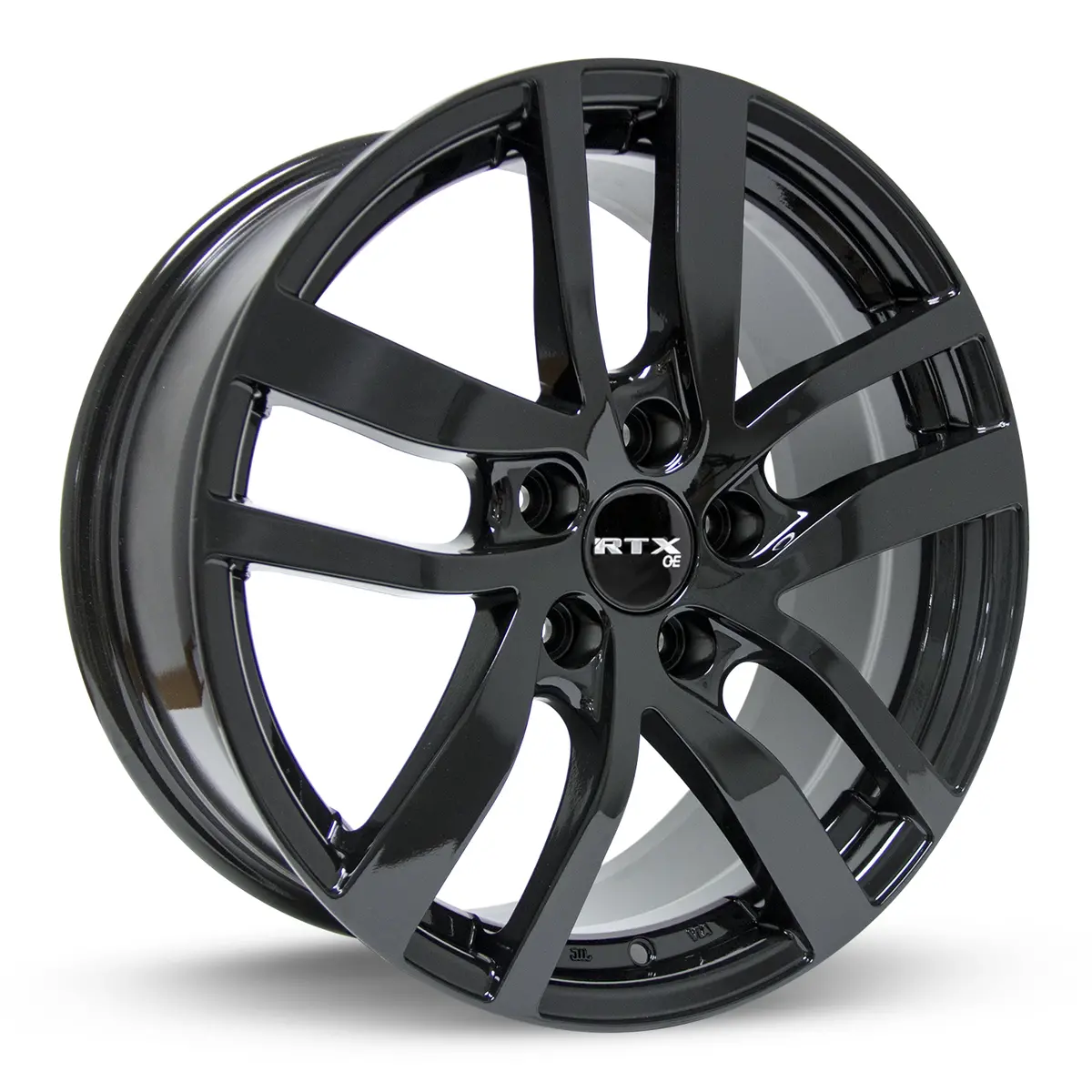 18X8 Alloy Wheel - Rtx Pilot 082227 Gloss Black , With 5X120 Bolt Pattern , 45.0 Offset , 64.1 Hubbore  Honda Pilot 2009-2021 1