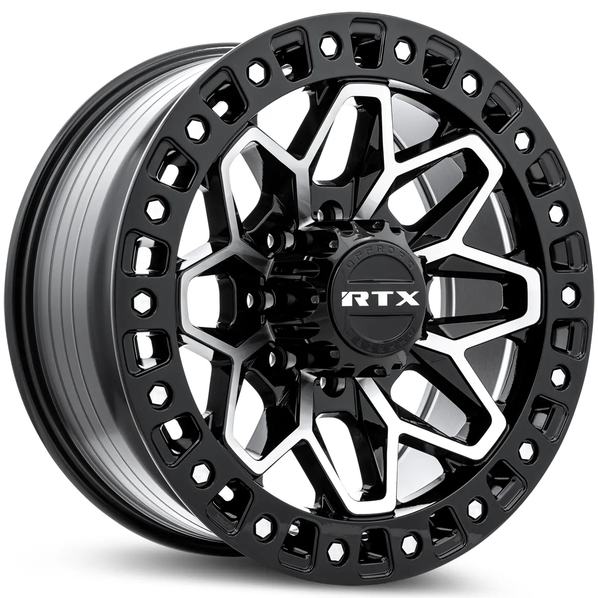 20X9 Gloss Black Machined Wheel – Rtx Offroad Zion 083204 – 8X165.1 Et20 Cb125 – Fits Ram 2500/3500 & Gm Hd Trucks (2000-2024) 1