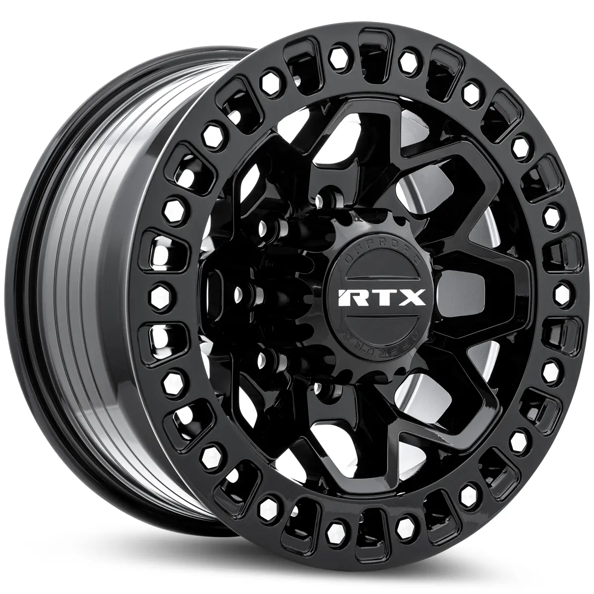 20X9 Alloy Wheel - Rtx Zion 083196 Gloss Black Milled Rivets , With 8X170 Bolt Pattern , 20.0 Offset , 125.0 Hubbore 1