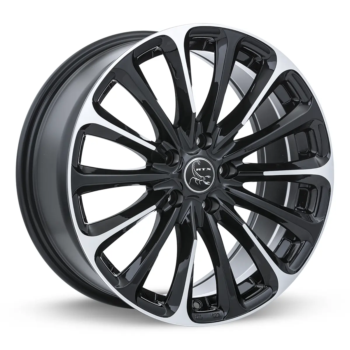 17X7.5 Alloy Wheel - Rtx Poison 081672 Black Machined , With 5X114.3 Bolt Pattern , 42.0 Offset , 73.1 Hubbore Subaru Wrx  2022-2024 1