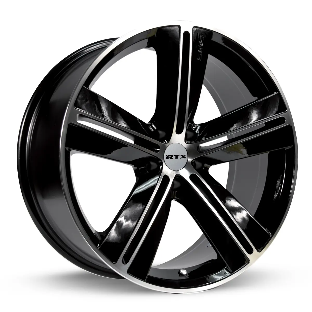 18X7.5 Alloy Wheel - Rtx Sms 081087 Black Machined , With 5X115 Bolt Pattern , 20.0 Offset , 71.5 Hubbore Chrysler 300 1