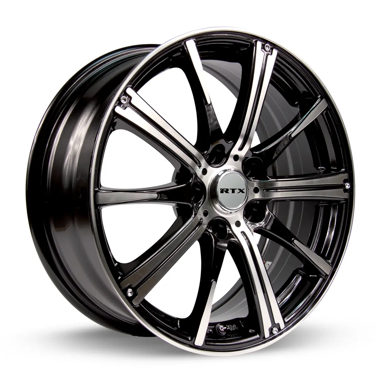 15X6 Alloy Wheel - Rtx Spark 081005 Black Machined , With 4X100 Bolt Pattern , 45.0 Offset , 73.1 Hubbore Mazda 323 1