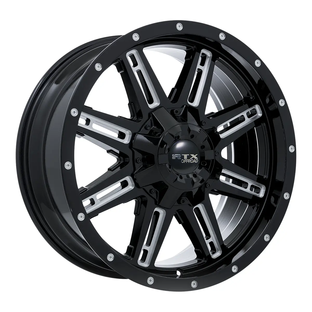 17X8 Alloy Wheel - Rtx Ravine 082085 Black Milled , With 6X135/139.7 Bolt Pattern , 10.0 Offset , 87.1 Hubbore   Lincoln Navigator 2022-2024 1