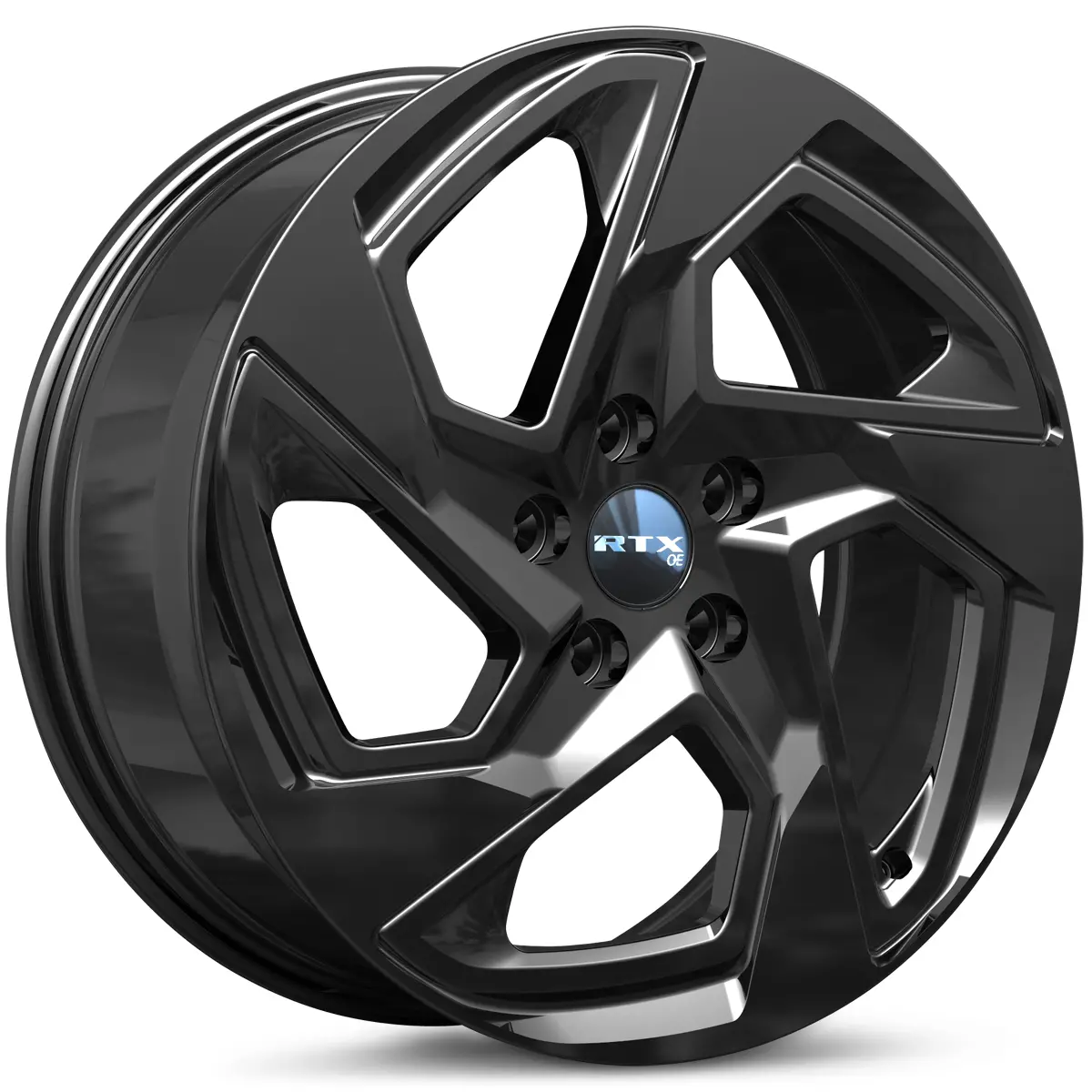 18X7 Gloss Black Wheel – Rtx Oe Su01 083376 – 5X114.3 Et55 Cb56.1 – Fits Honda Accord (2013-2024), Acura Tlx (2015-2024), Toyota Camry (2018-2024) 1