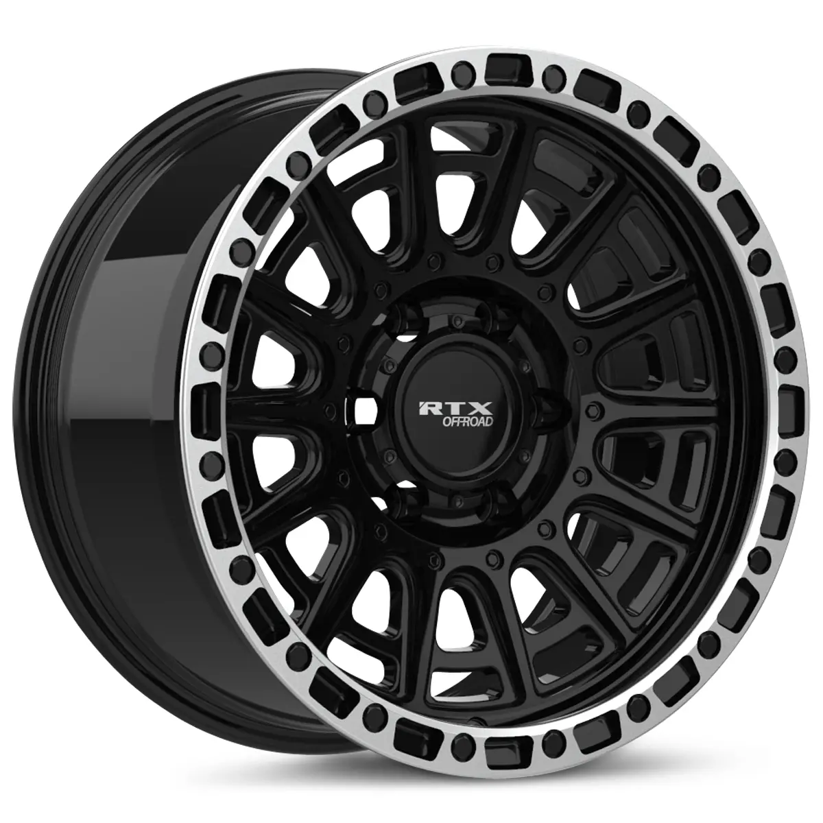 17X8.5 Alloy Wheel - Rtx Striker 178609 Gloss Black Milled With Machined Lip , With 6X139.7 Bolt Pattern , 10.0 Offset , 106.1 Hubbore 1