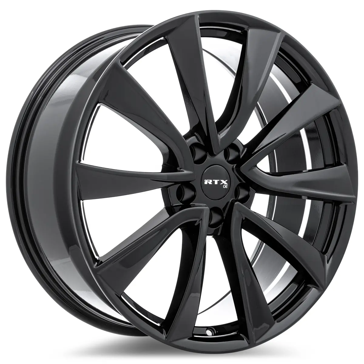 19X8.5 Alloy Wheel - Rtx Ts01 083211 Gloss Black , With 5X114.3 Bolt Pattern , 35.0 Offset , 64.1 Hubbore 1