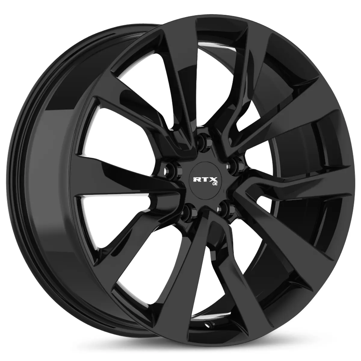 18X8 Alloy Wheel - Rtx Ts04 178607 Gloss Black , With 5X114.3 Bolt Pattern , 35.0 Offset , 64.1 Hubbore 1