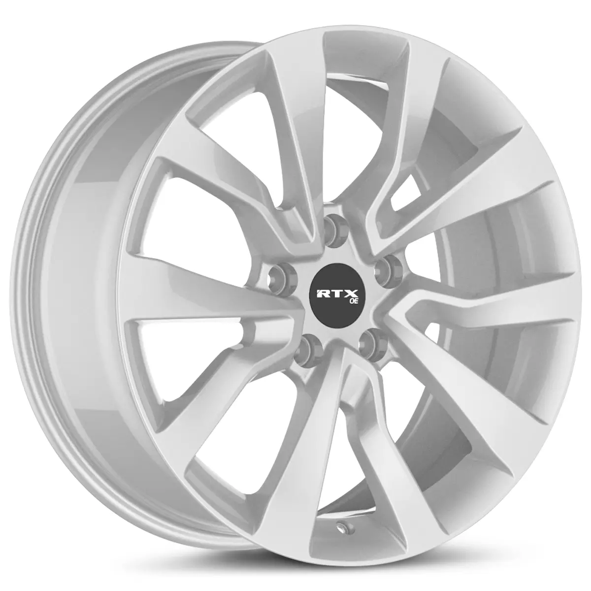 18X8 Alloy Wheel - Rtx Ts04 178606 Hyper Silver , With 5X114.3 Bolt Pattern , 35.0 Offset , 64.1 Hubbore 1