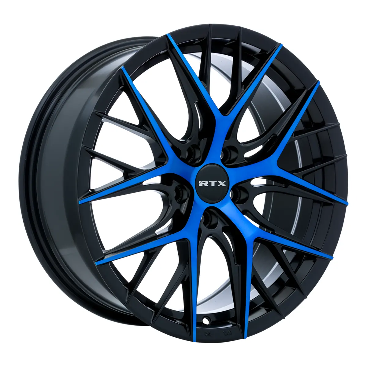 18X8 Gloss Black Machined Blue Wheel – Rtx Valkyrie 083054 – 5X114.3 Et40 Cb73.1 – Fits Honda Accord 2003–2024, Nissan Altima 2002–2024 1