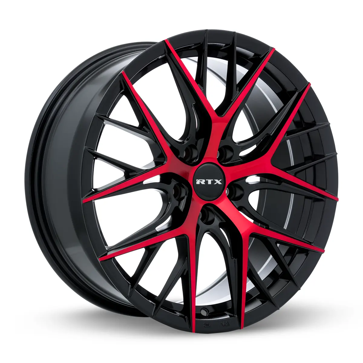 18X8 Gloss Black Machined Red Wheel – Rtx Valkyrie 083055 – 5X114.3 Et40 Cb73.1 – Fits Honda Accord 2003–2024, Toyota Camry 2007–2024 1