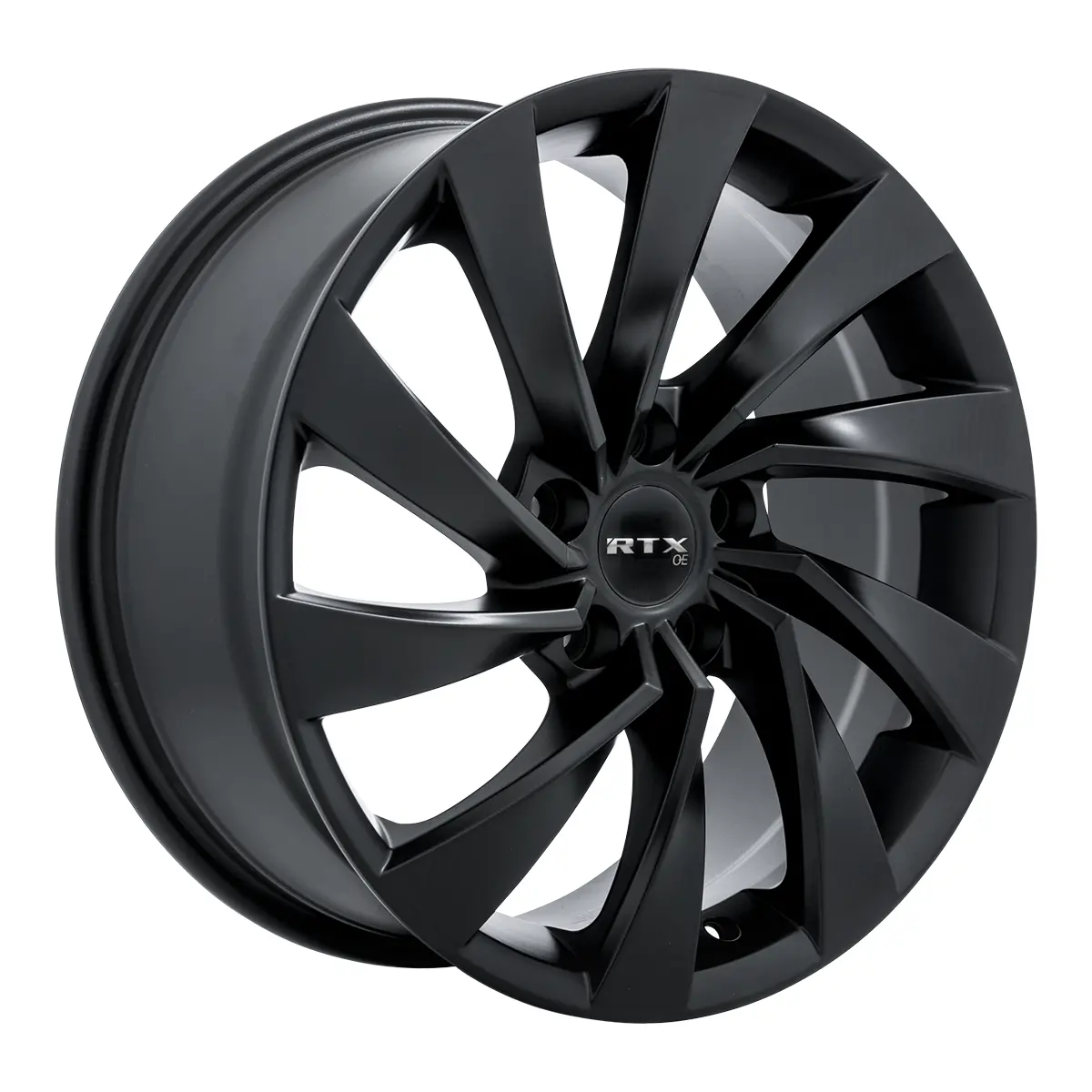 18X8 Alloy Wheel - Rtx Varel 507423 Satin Black , With 5X112 Bolt Pattern , 38.0 Offset , 57.1 Hubbore 1