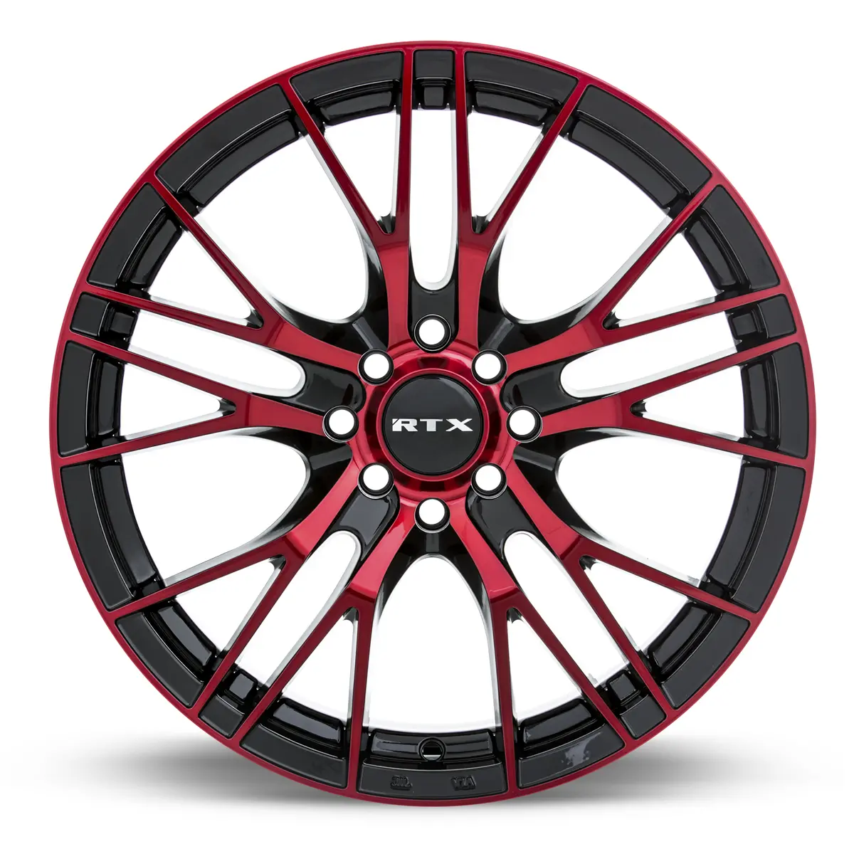 18X8 Alloy Wheel - Rtx Vertex 082319 Black Machined Red , With 5X114.3 Bolt Pattern , 40.0 Offset , 73.1 Hubbore Chevrolet Malibu 2022-2024 2