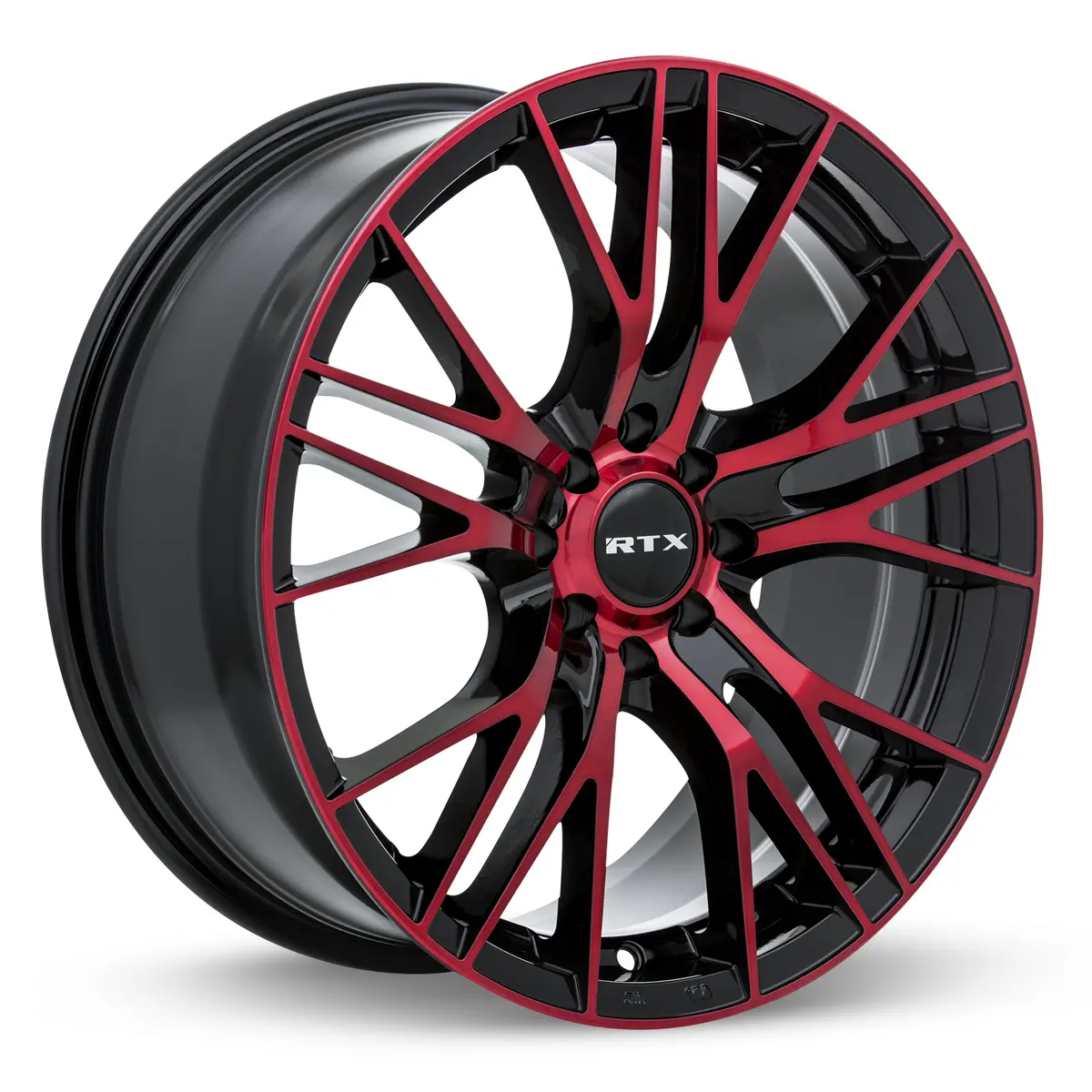 16X7 Alloy Wheel - Rtx Vertex 082313 Black Machined Red , With 5X114.3 Bolt Pattern , 40.0 Offset , 73.1 Hubbore For Nissan Sentra 2023-2024 1