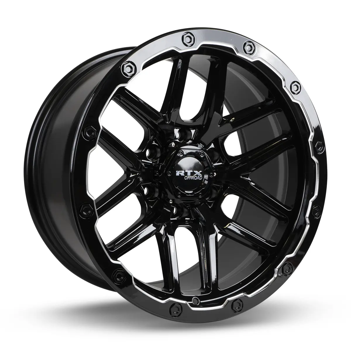 18X9.5 Alloy Wheel - Rtx Volcano 082978 Gloss Black Milled Edge , With 6X139.7 Bolt Pattern , -10.0 Offset , 106.1 Hubbore  For Chevrolet Suburban  2023-2024 1