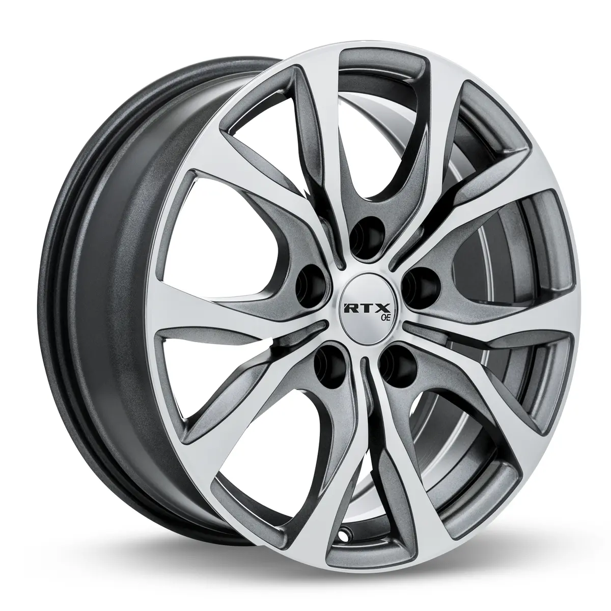 18X7.5 Premium Alloy Wheel – Rtx Oe Windsor Gunmetal Machined – 5X127 Et35 Cb71.5 – Fits Jeep Wrangler Jk 2007-2018, Jeep Grand Cherokee 2011-2021, Dodge Durango 2011-2023 1