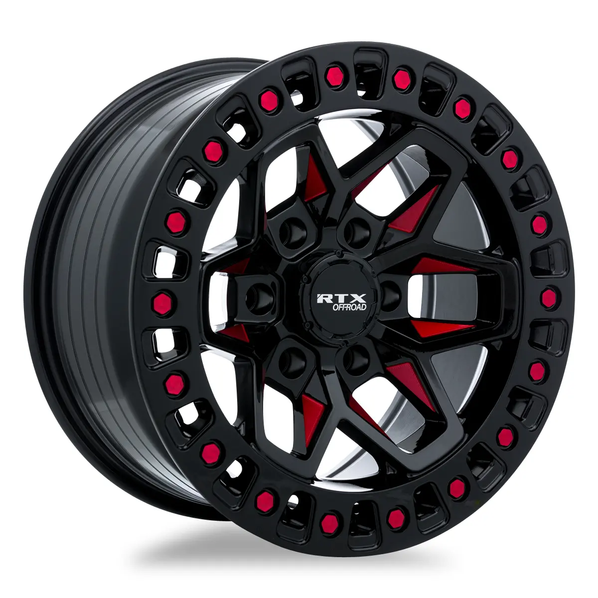 17X9 Alloy Wheel - Rtx Zion 082930 Black Milled Red , With 6X139.7 Bolt Pattern , 0.0 Offset , 106.1 Hubbore Or Toyota Tundra 1