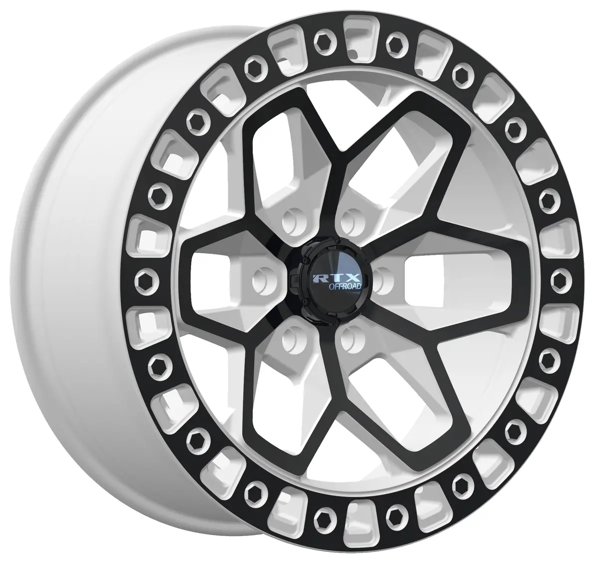 17X9 Alloy Wheel - Rtx Zion 083286 Gloss White With Black Spokes , With 5X127 Bolt Pattern , -15.0 Offset , 71.5 Hubbore 1