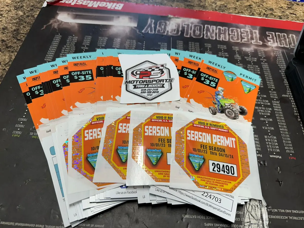 Dune Passes  Yearly & Weekly Only Pickup In Store 1