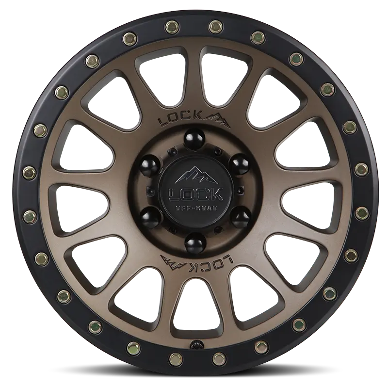 20X10 Lock Offroad Yosemite Matte Desert Bronze W/ Matte Black Ring | 5X127 | -18 Et | 71.5Mm Hub | Fits Jeep Wrangler Jl (2018–2024), Jeep Gladiator (2020–2024) 2