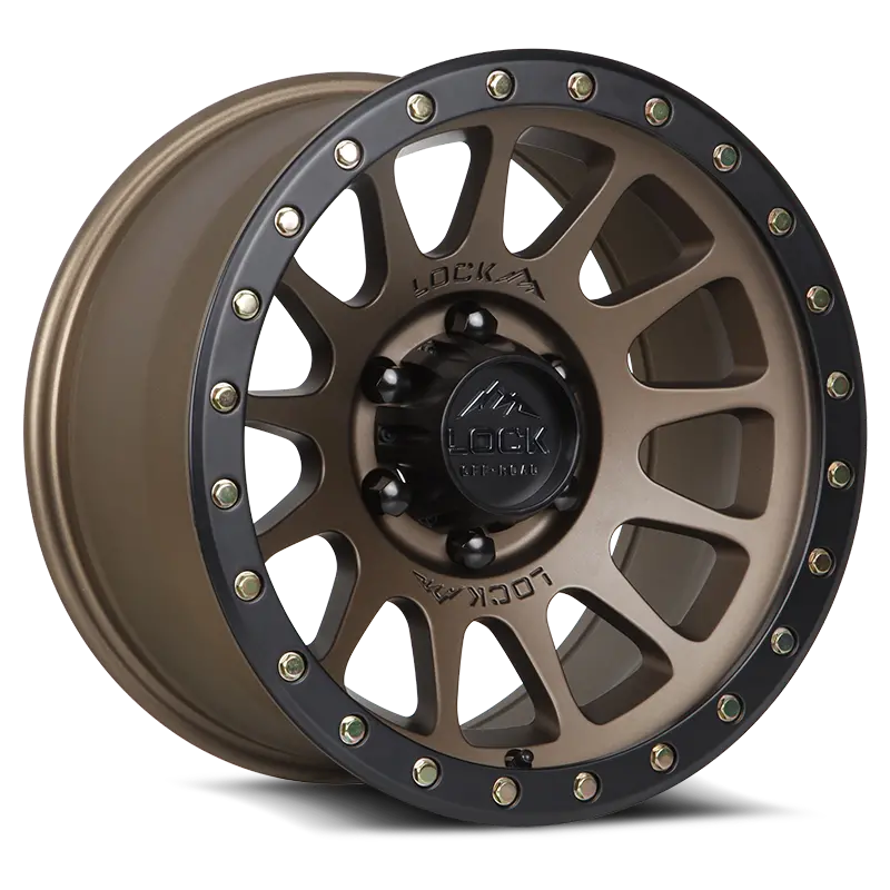 20X10 Lock Offroad Yosemite Matte Desert Bronze W/ Matte Black Ring | 5X127 | -18 Et | 71.5Mm Hub | Fits Jeep Wrangler Jl (2018–2024), Jeep Gladiator (2020–2024) 1