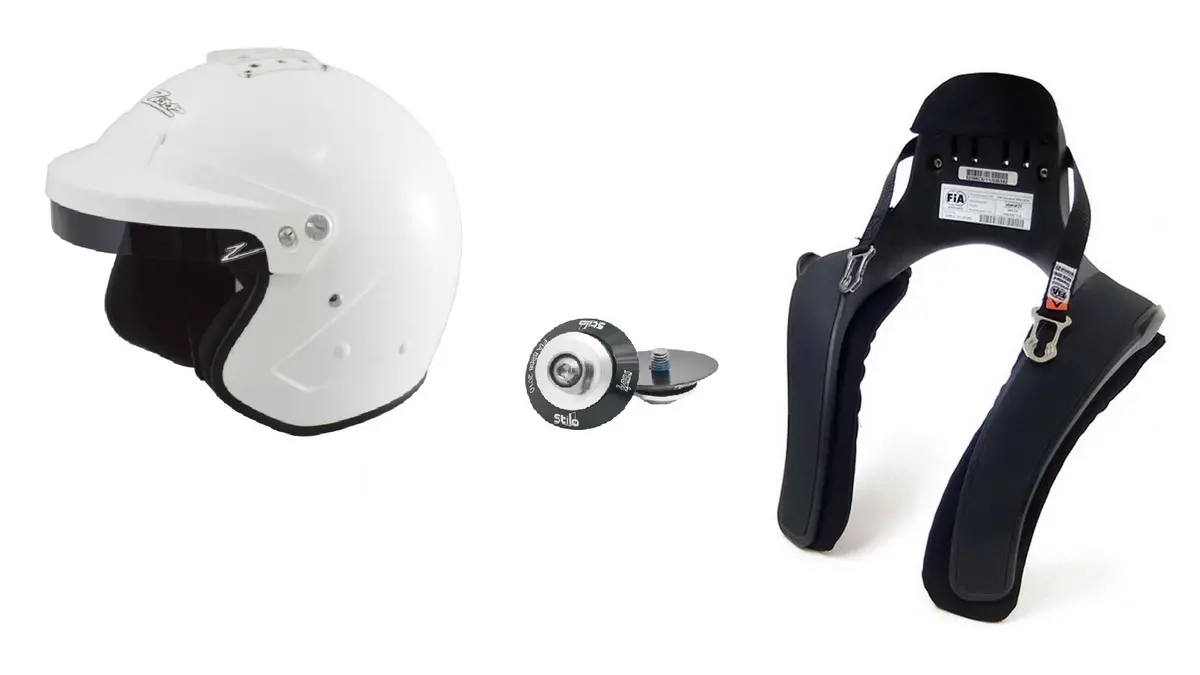 Zamp Rz-18H Helmet + Hans Posts + Hans Device Package 1