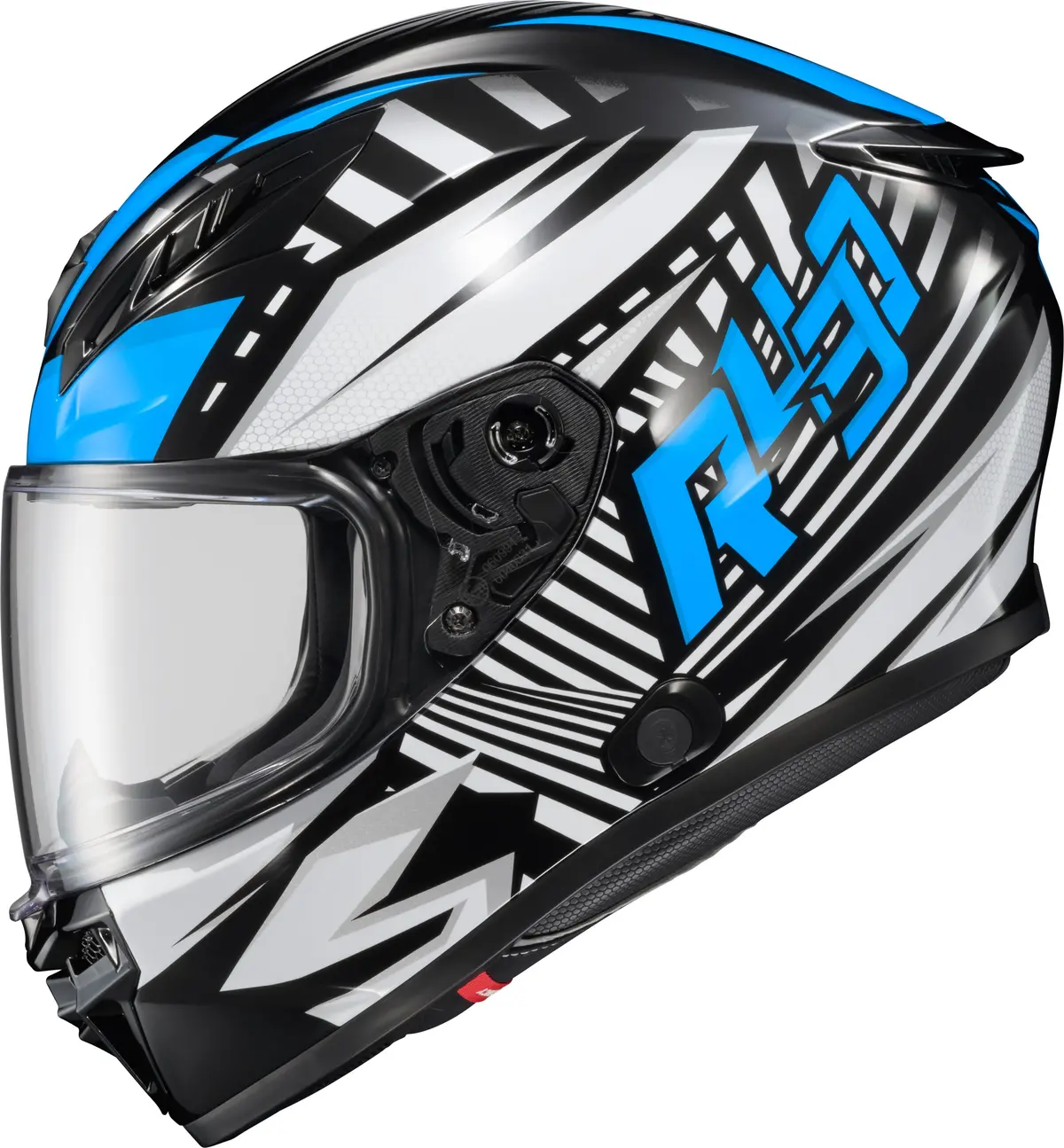 Scorpion Exo Exo R430 Full Face Helmet - Head Trip Light Blue, Size 2X 1