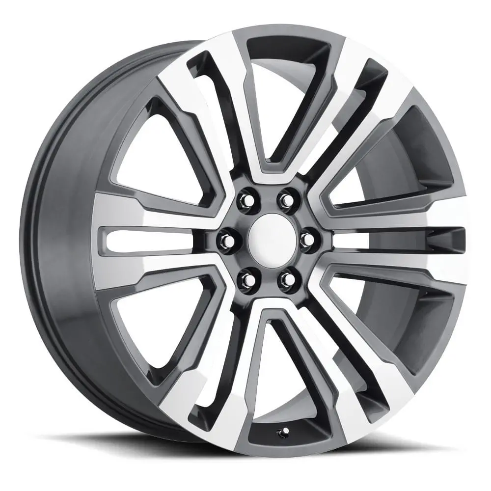 22X9 Grey Machined Face Cadillac Escalade Style Wheels (Fr72, 6X139.7, +24 Offset) 1