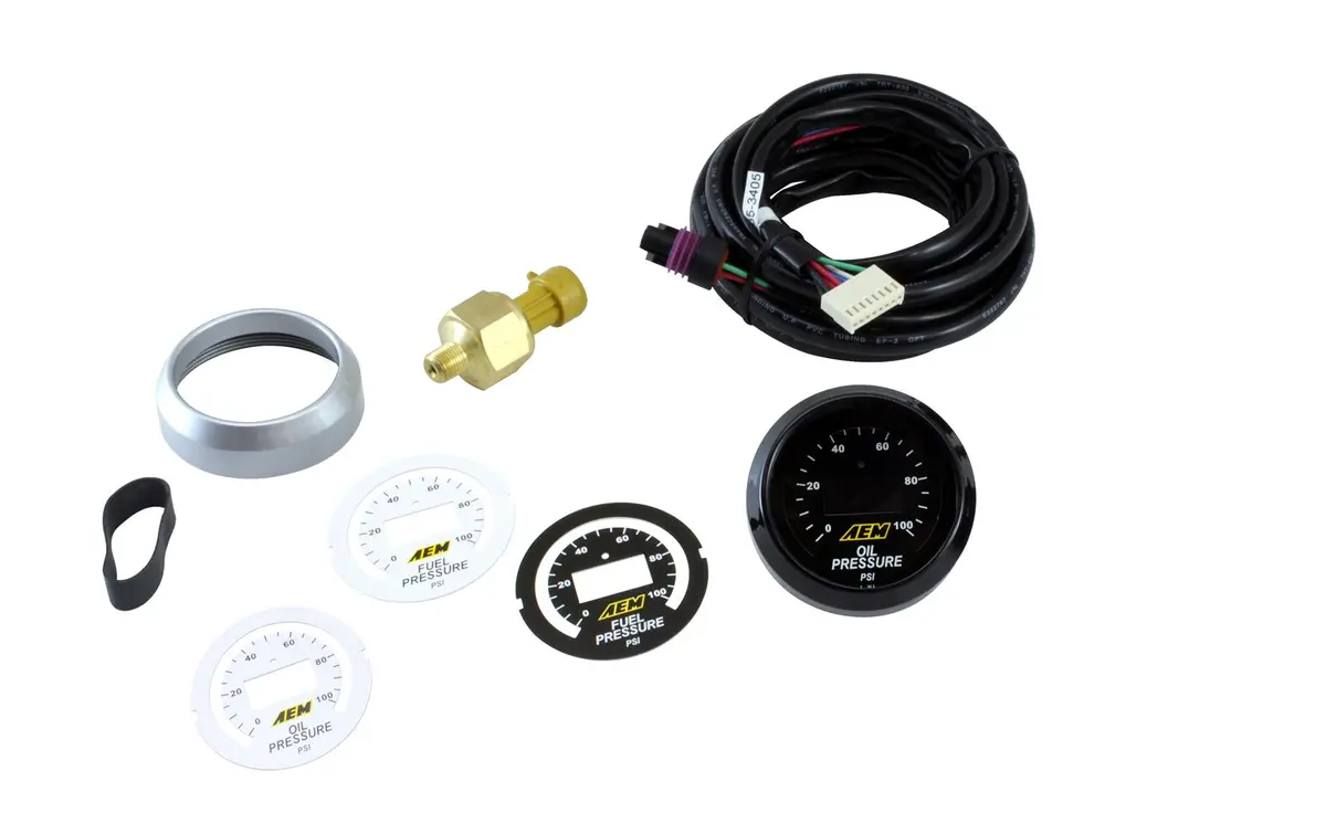 Aem Fuel / Oil Pressure Display Gauge 0-100Psi - 30-4401 1