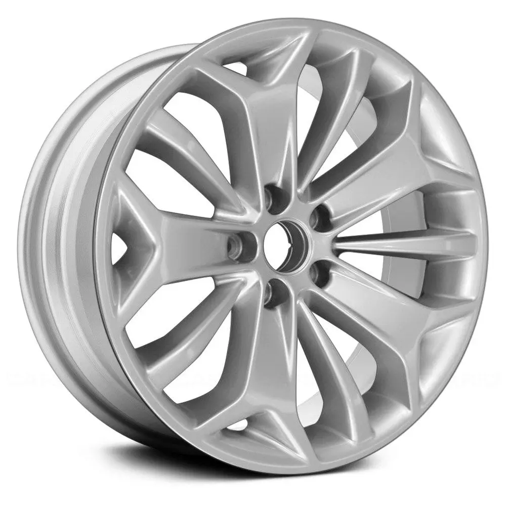 19X8.5 Silver & Black Primer Remanufactured Alloy Wheel For Ford Taurus 2013–2017 | Oem Replacement Rim | Fits 5X114.3 Bolt Pattern 1