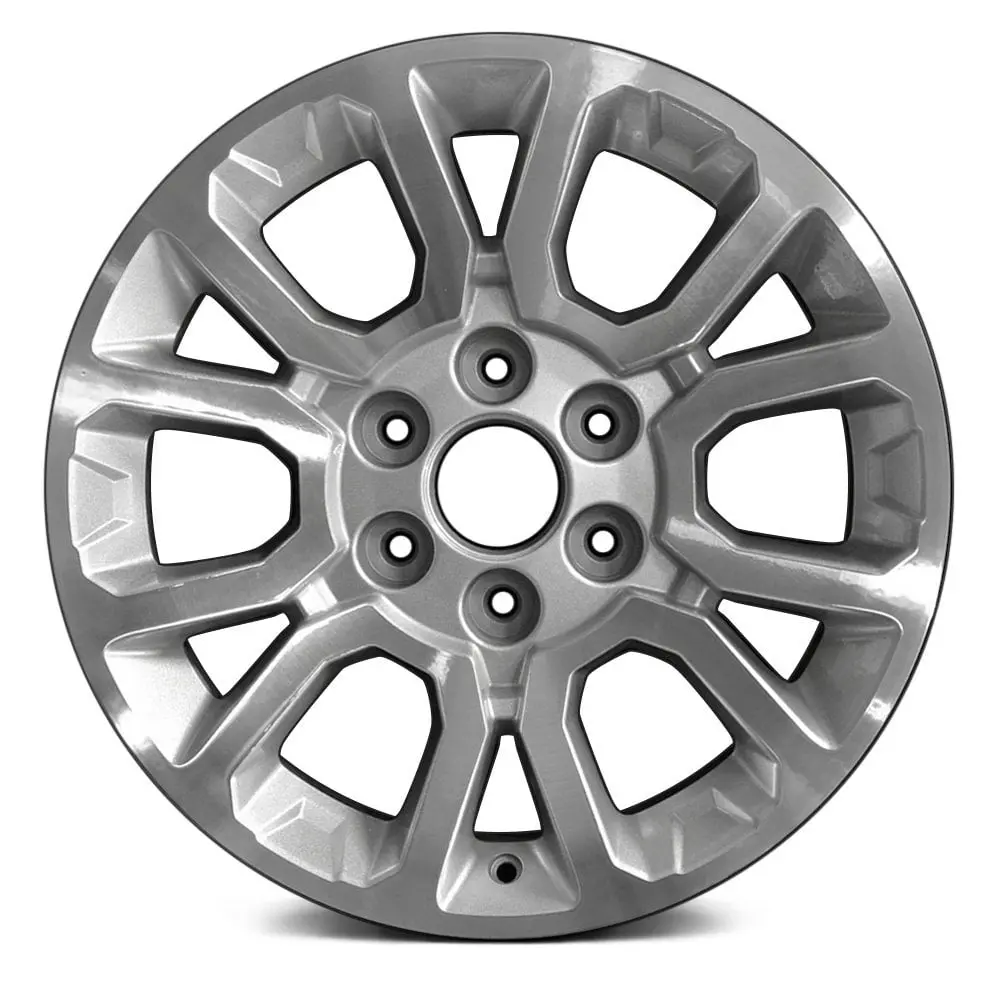 18 X 8.5 Alloy Remanufactured Wheel With 6 X 139.7 Bolt Pattern | Oem Factory Replacement Rim | Gmc Sierra 1500 2014–2017 - Machined And Silver | Machined And Silver 2