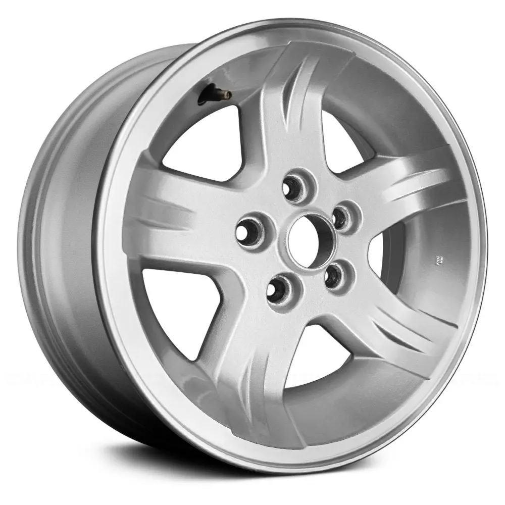 15 X 8 Alloy Remanufactured Wheel With 5 X 114.3 Bolt Pattern | Oem Factory Replacement Rim | Jeep Wrangler 2004-2006 - Machined Lip With Silver Face | Machined Lip With Silver Face 1