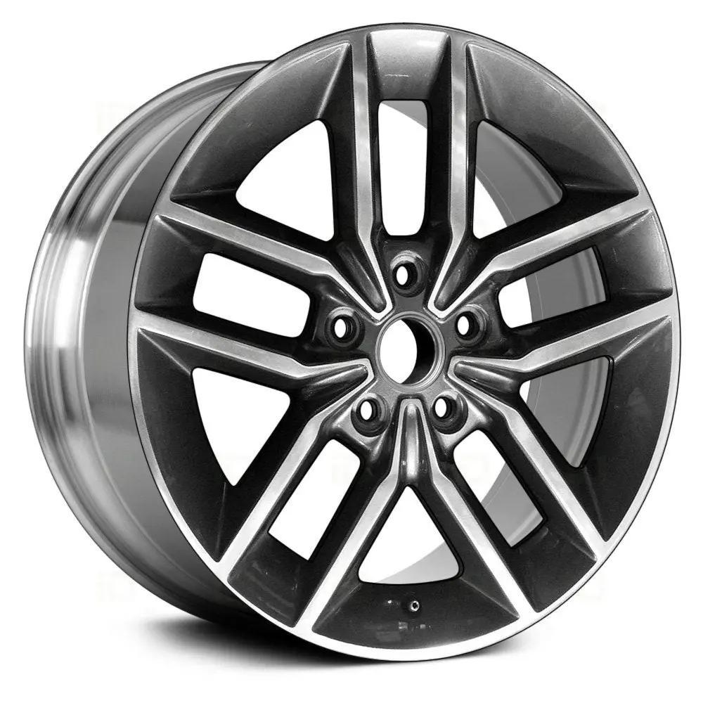 18 X 8 Alloy Remanufactured Wheel With 5 X 127 Bolt Pattern - Polished And Dark Charcoal Metallic | Oem Factory Replacement Rim |  | Polished And Dark Charcoal Metallic 1