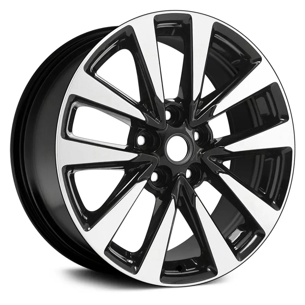 17" X 7.5" Alloy Remanufactured Wheel With 5 X 114.3 Bolt Pattern | Oem Factory Replacement Rim | Nissan Altima 2016-2017 - Machined And Black | Machined And Black 1