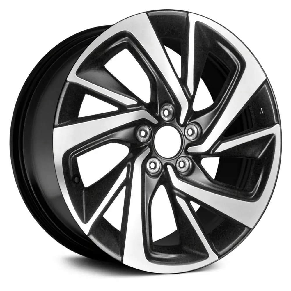 18 X 7.5 Alloy Remanufactured Wheel With 5 X 114.3 Bolt Pattern | Oem Factory Replacement Rim | Honda Hr-V 2019 - Machined And Black | Machined And Black 1