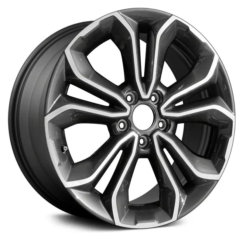 18 X 7.5 Alloy Remanufactured Wheel With 5 X 114.3 Bolt Pattern | Oem Factory Replacement Rim | Honda Cr-V 2020-2021 - Machined And Dark Charcoal | Machined And Dark Charcoal 1