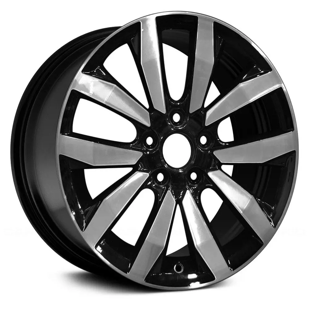 17 X 7 Alloy Remanufactured Wheel With 5 X 114.3 Bolt Pattern | Oem Factory Replacement Rim | Honda Civic 2014-2015 - Machined And Black | Machined And Black 1
