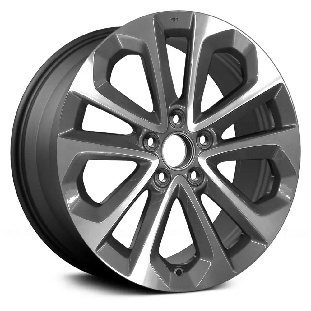 18 X 8 Alloy Remanufactured Wheel With 5 X 114.3 Bolt Pattern | Oem Factory Replacement Rim | Honda Accord 2013-2015 - Machined And Dark Charcoal Textured | Machined And Dark Charcoal Textured 1